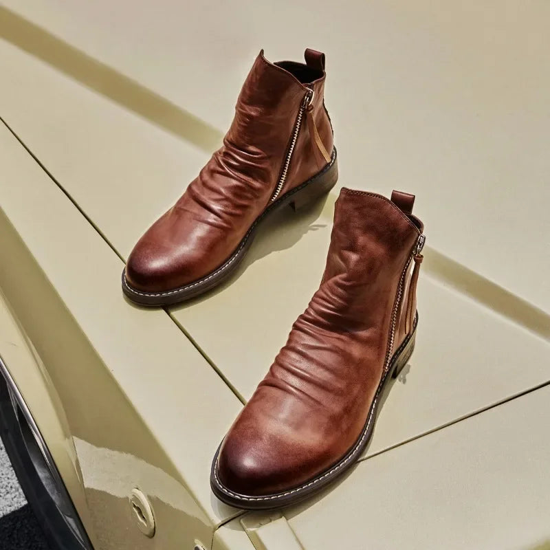 Men's Comfortable Top Zipper Boots