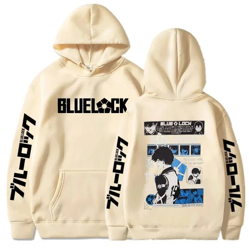 Anime Blue Lock Isagi Yoichi Printed Hooded Men Women Fleece-lined Warm Pullover Hot Manga Printed Hoodies Streetwear Tracksuits