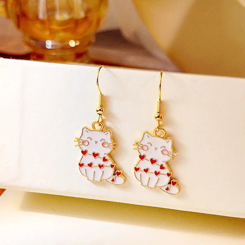 Fashion Cute Enameled Animal Dangle Drop Earrings