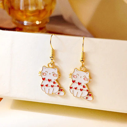 Fashion Cute Enameled Animal Dangle Drop Earrings