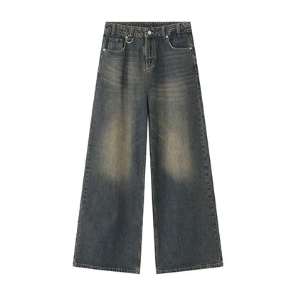 Vintage Men's Baggy Denim Trousers Streetwear Wide Leg Pants