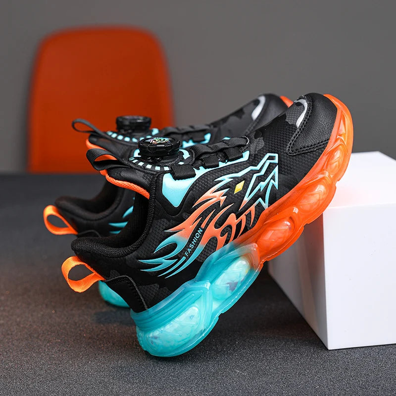 Fashion Children's Leather Casual Shoes For Boy Sneakers Breathable Kids School Walking Non-slip Sport Running Shoes Outdoor