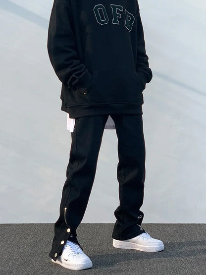 Y2k Men’s Jeans Black Color Hip Hop Techwear Men Pants