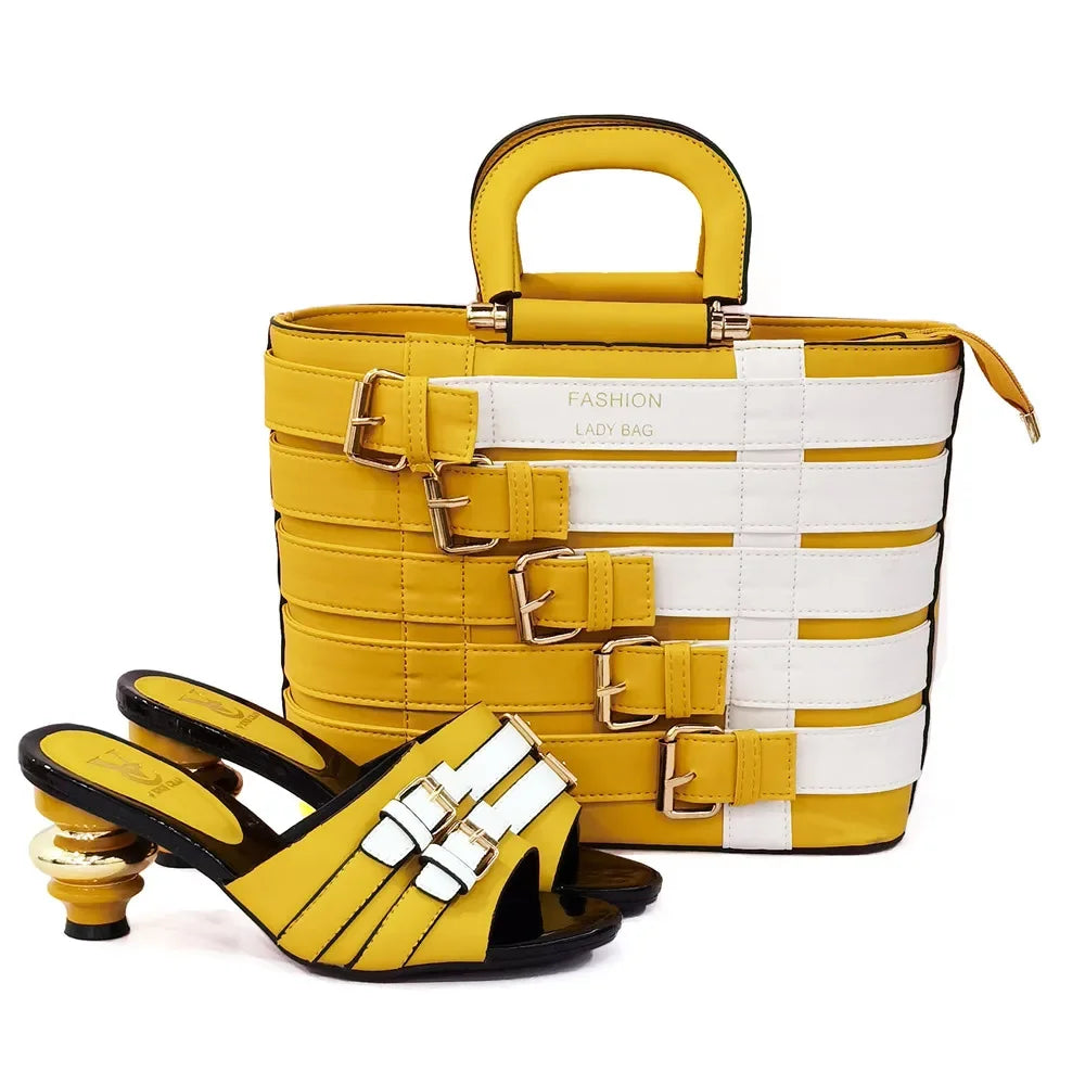 Women Plus Size Shoes and Bag Set for Party Wedding