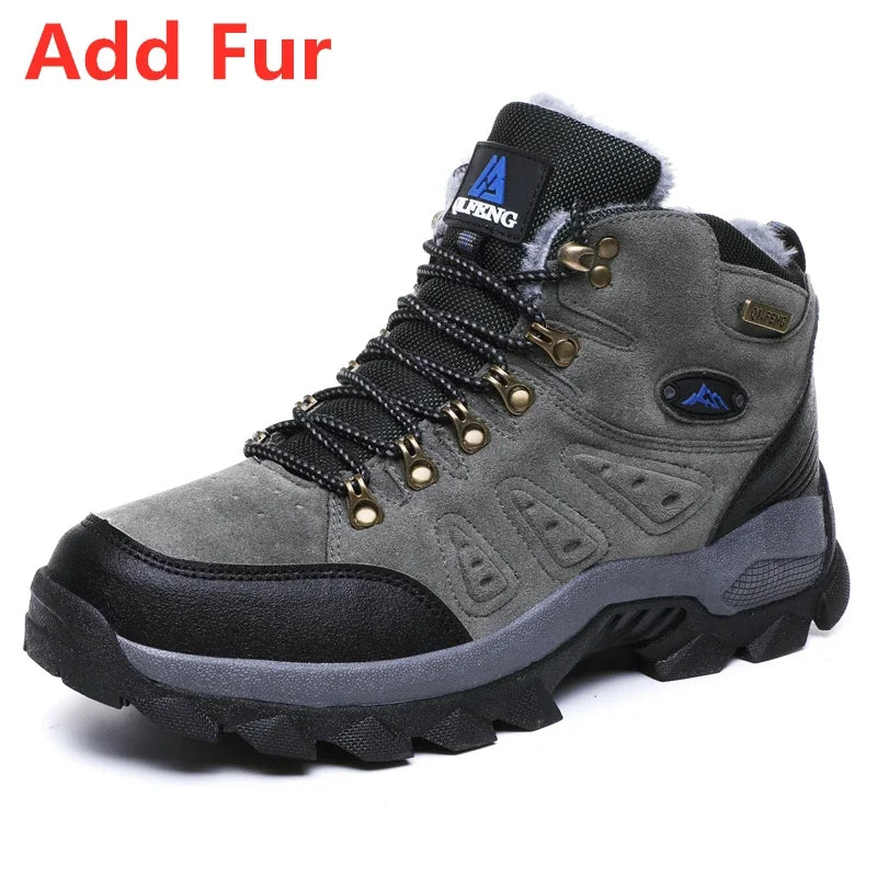 36-48 Autumn Winter Men Women Ankle Boots Leather Tactical Shoes New Plus Anti-Skidding Classical Walking Footwear Summer Hiking