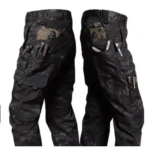 Man Multi-pocket Straight Cargo Trousers
