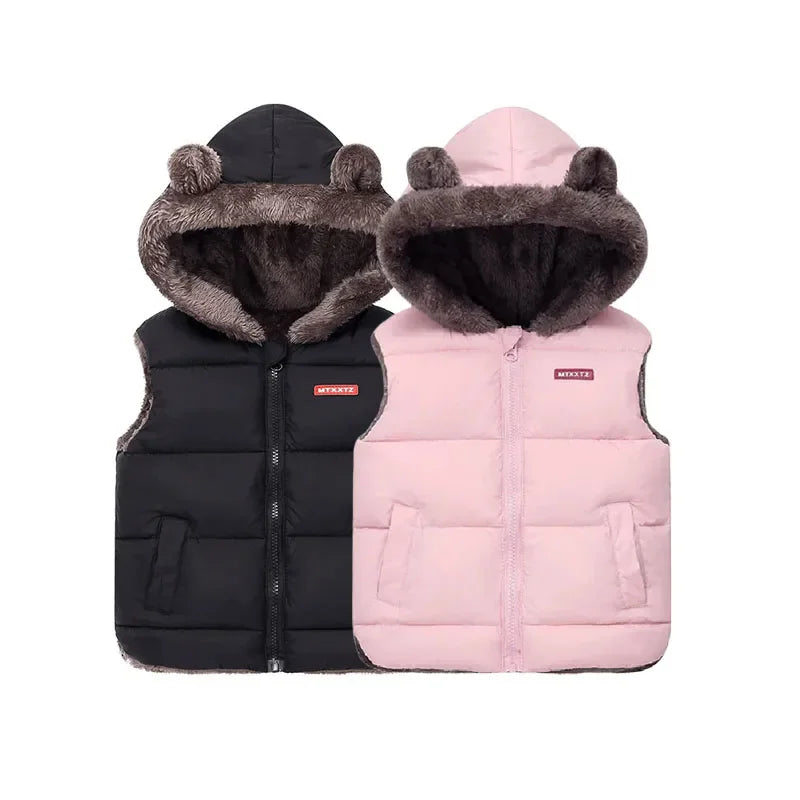 Hooded Down Vest Coats For Kids