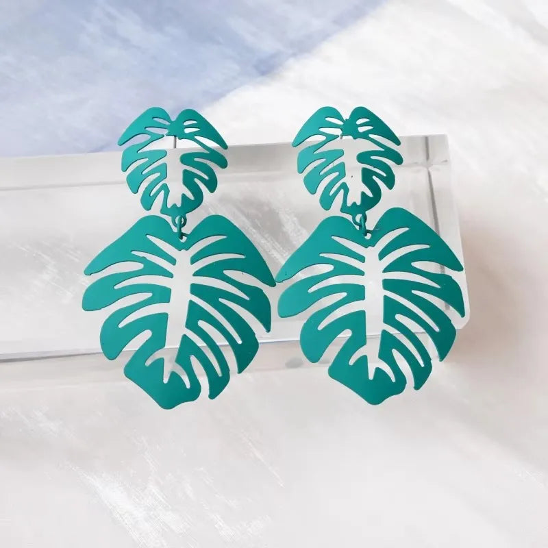 Green Color Crystal Dangle Earrings for Women