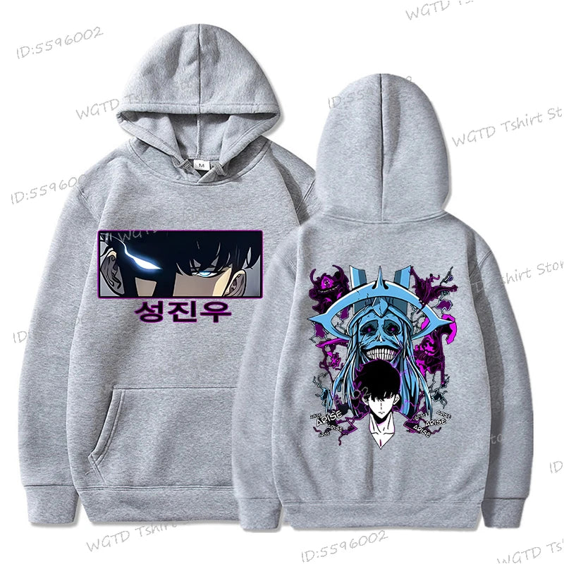 Anime Solo Leveling Sung Jinwoo Men's Hoodies Clothing Unisex Harajuku Streetwear High Quality Anime Solo Leveling Sweatshirts