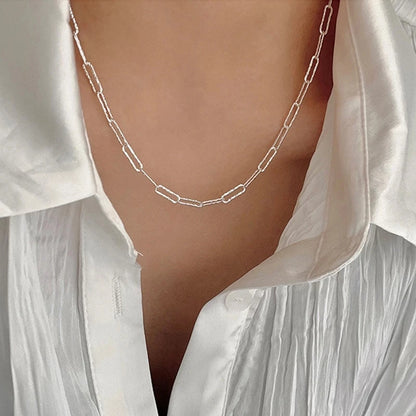 Popular Silver Colour Sparkling Chain Choker Necklace For Women