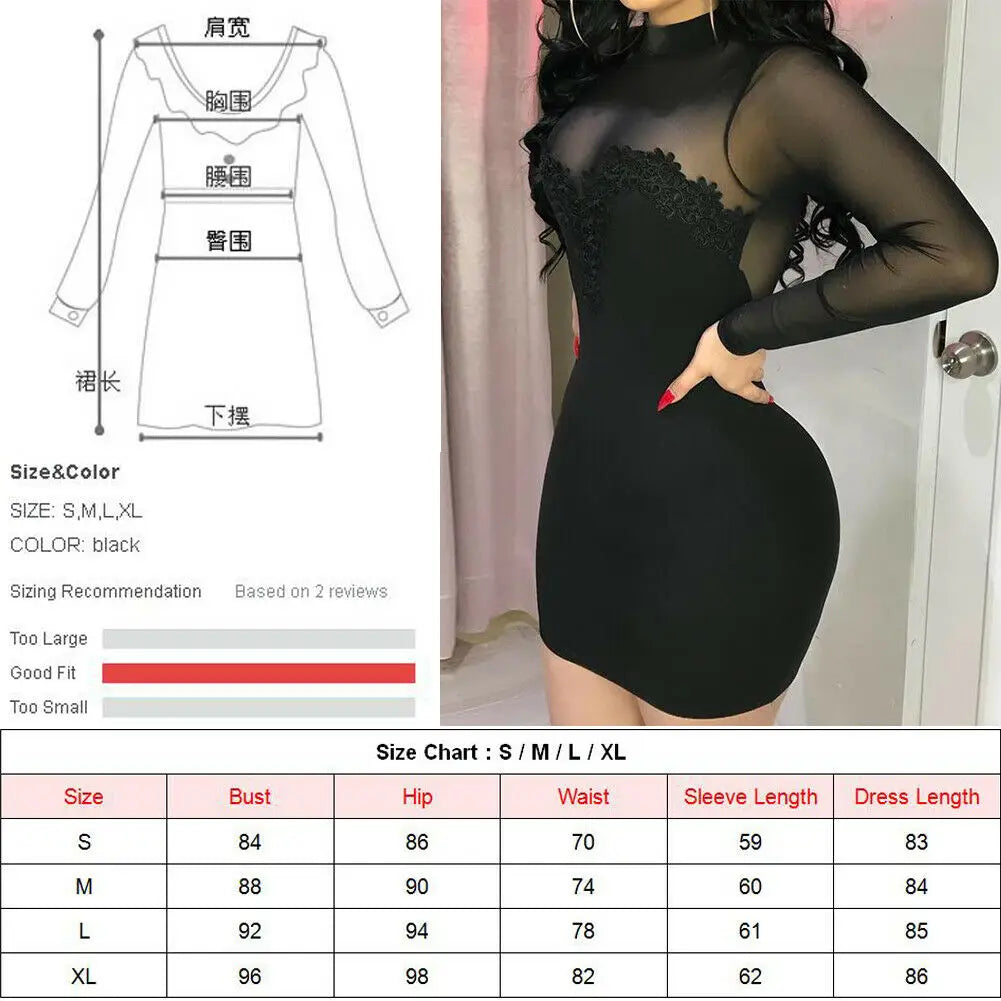 See Through Transparent Hollow Out Dress Women