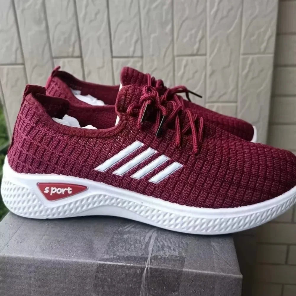 New 2025 Trendy Women's Mesh Low-Top Running Sneakers with Air Mesh for Spring and Summer Women Flat Shoes