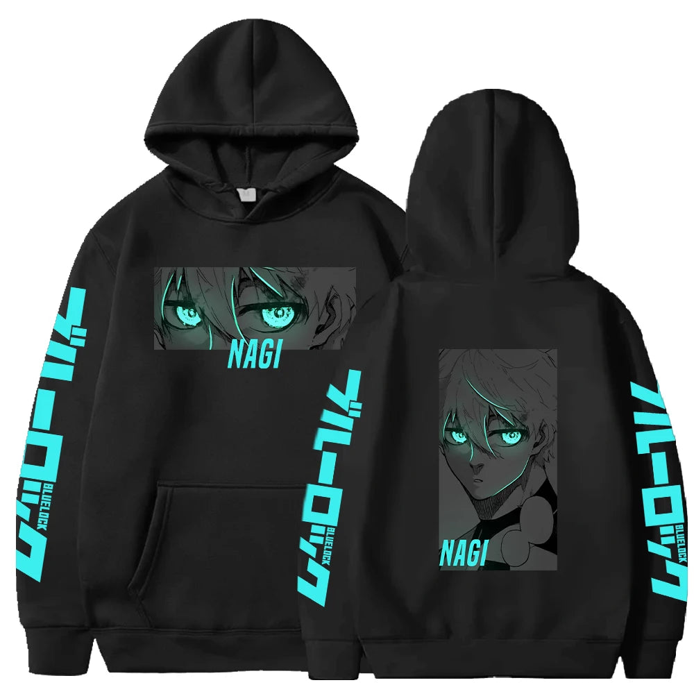 BLUE LOCK Nagi Seishiro Manga Printed Hoodies For Men Women Harajuku Anime Sweatshirts Long Sleeves Fleece Warm Streetwear