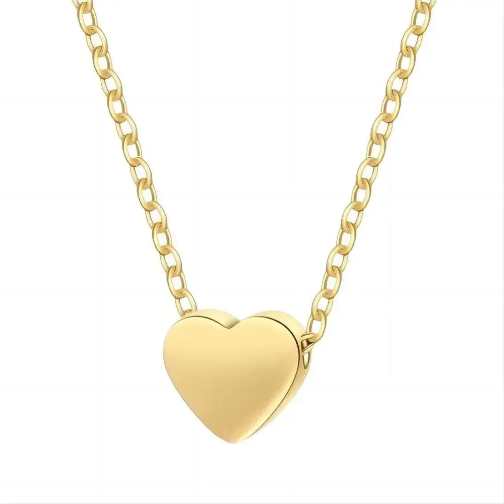 Mariasz Minimalist Gold Color Stainless Steel Heart Chain Necklace for Women
