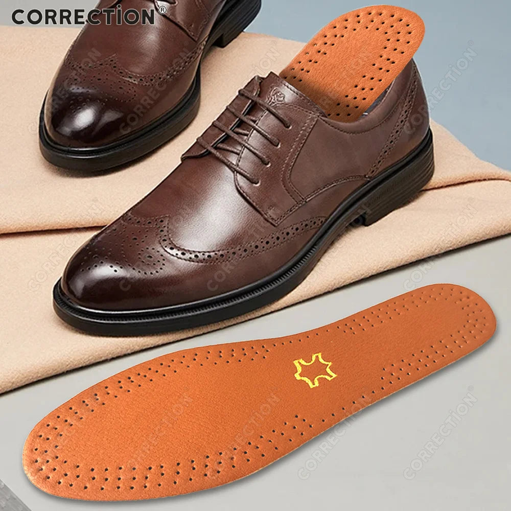 Soft Leather Insole For Shoes Men women Comfortable Deodorant Orthotic Insoles Lightweight Leather Shoe Soles Plantar Fasciitis