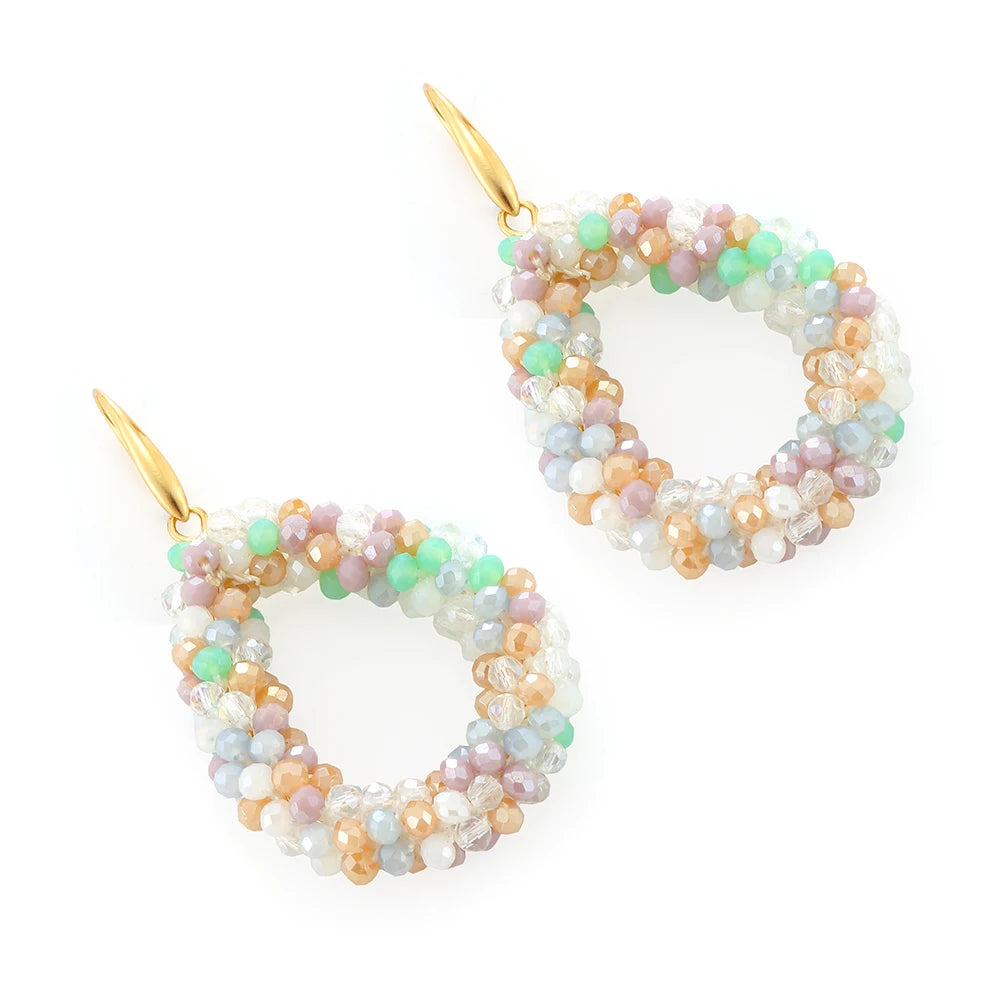 Mixed Color Big Drop Earrings for Women
