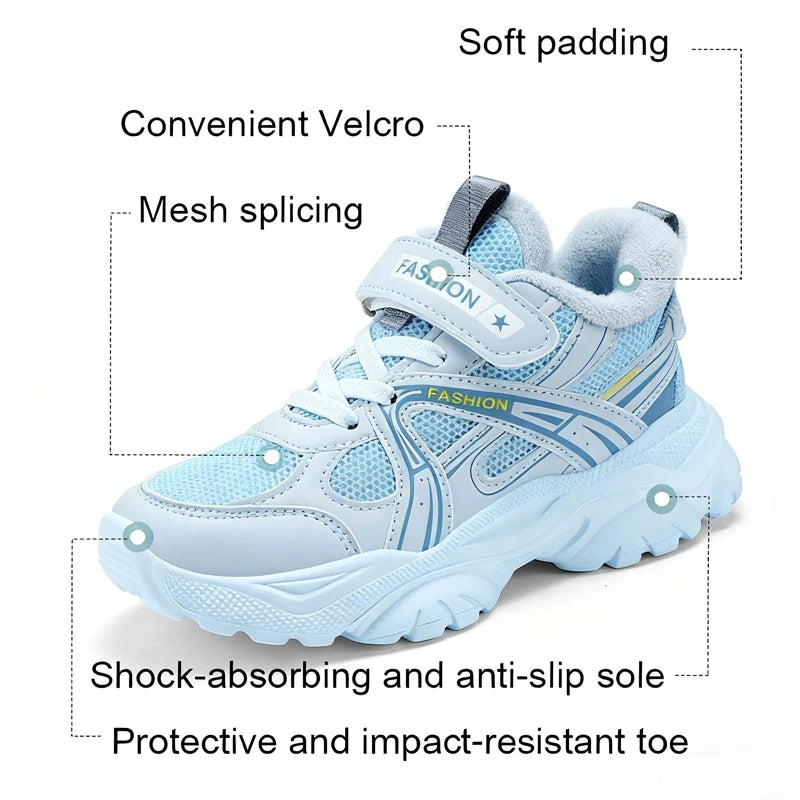 Children Sneakers for Boys Mesh Breathable Running Sports Shoes Student Kids Flat Casual School Shoes Non Slip