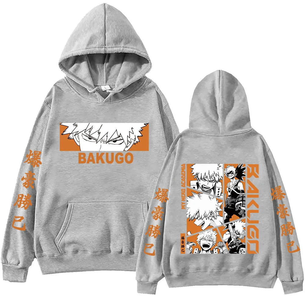 Anime  My Hero Academia Bakugo Hoodie Harajuku Hip Hop Pullover Tops Fans Gift