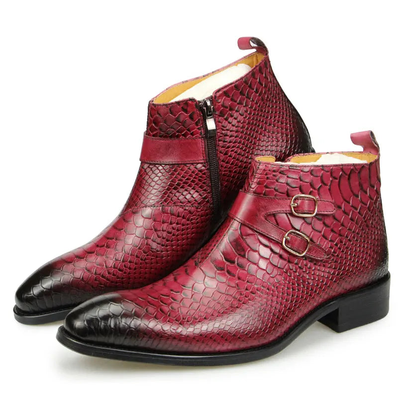 Cow Ankle Zipper Boots