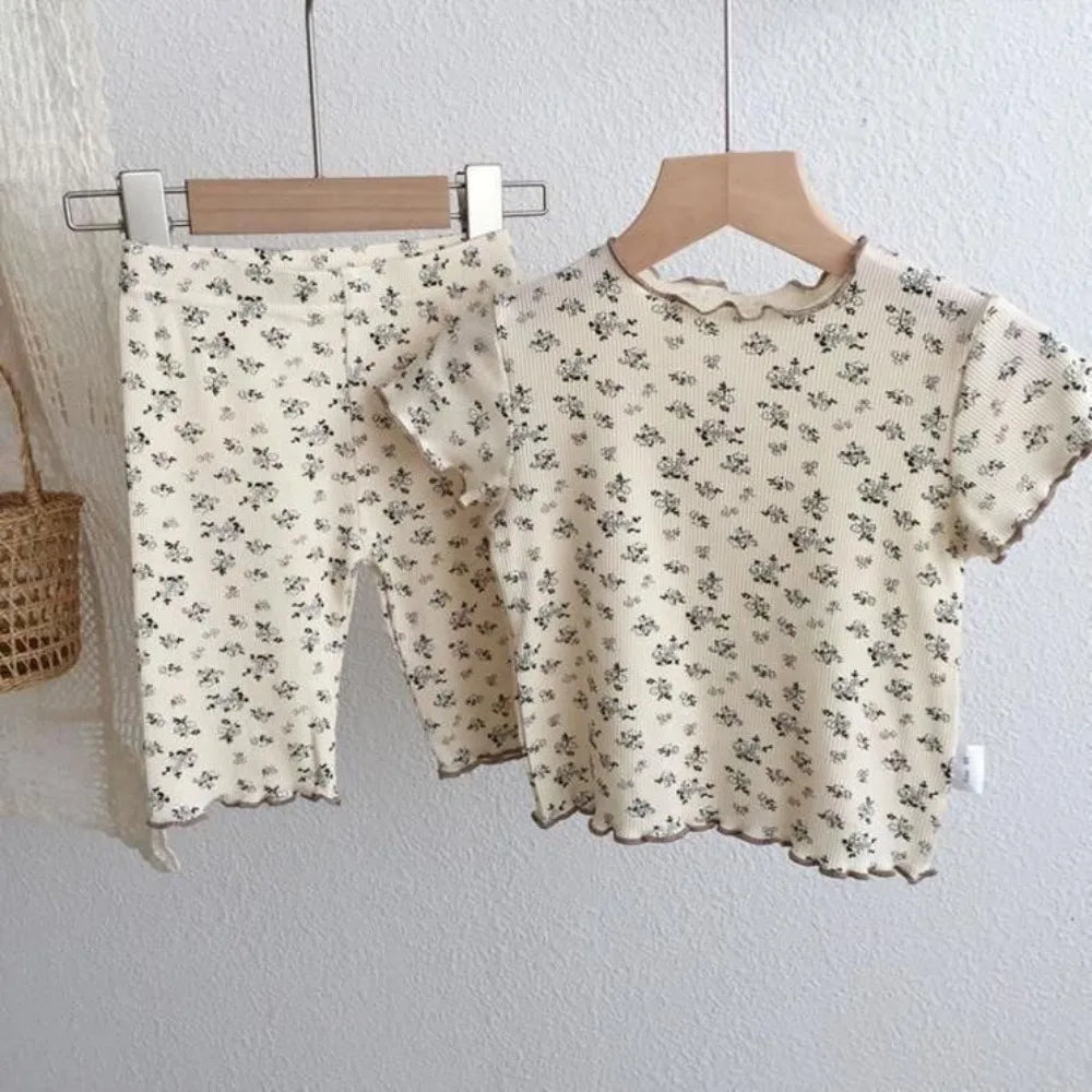 Bear Leader Short Sleeve Round Neck Top+Pants