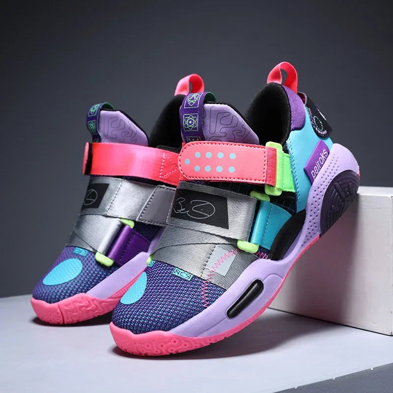 2024 New Men's Children's Sports Shoes Breathable Professional Basketball Shoes For Middle And Large Children Summer EVA Sole