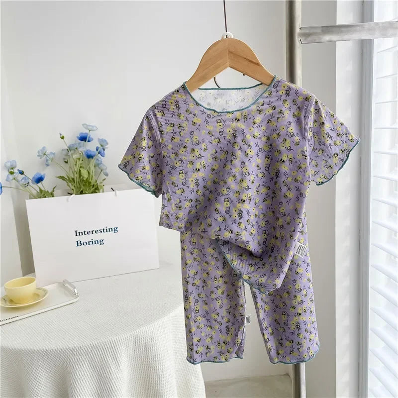 Cute Girls Loungewear Short-sleeved Sets