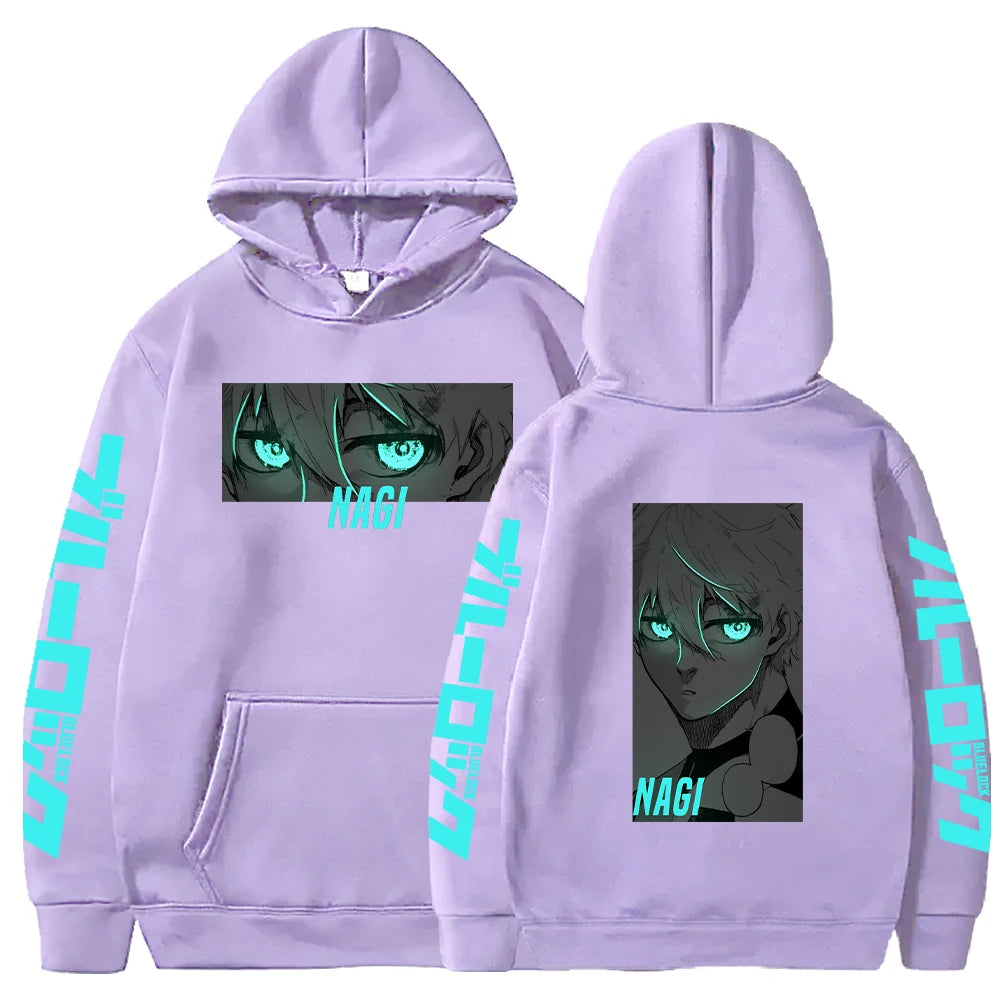 BLUE LOCK Nagi Seishiro Manga Printed Hoodies For Men Women Harajuku Anime Sweatshirts Long Sleeves Fleece Warm Streetwear