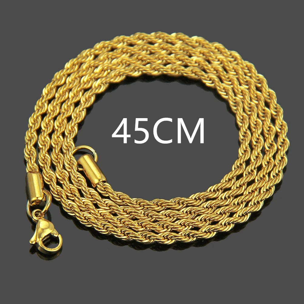 Vintage Gold Color Stainless Steel Snake Chain Necklace For Women