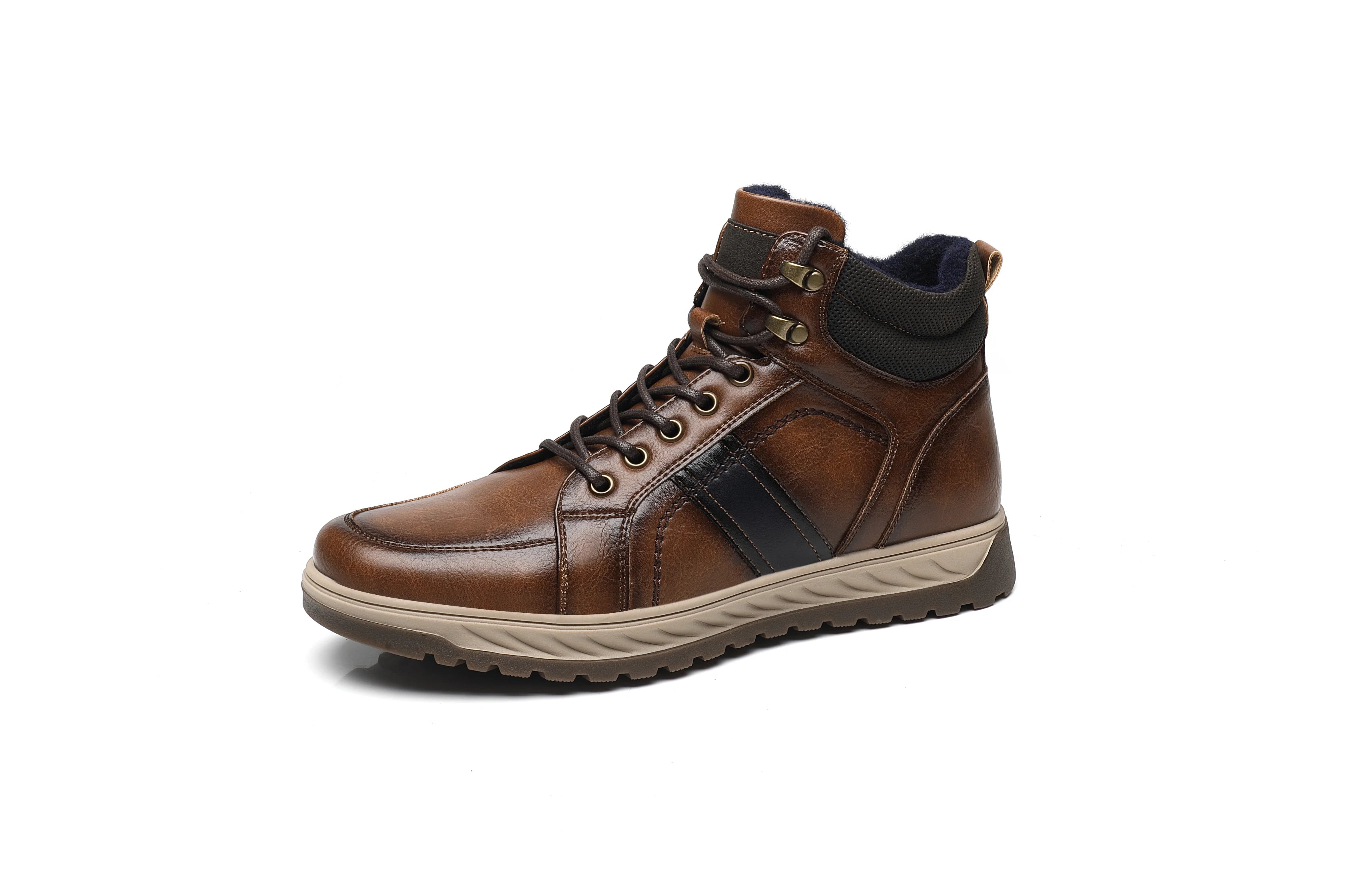 Men Boots Zip Lace-up Ankle Boots