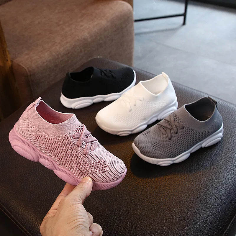 Children Shoes Spring Summer Kids Sneakers Soft Breathable Mesh For Boys Slip-on Casual Shoes Patchwork Color Baby Girls Shoes