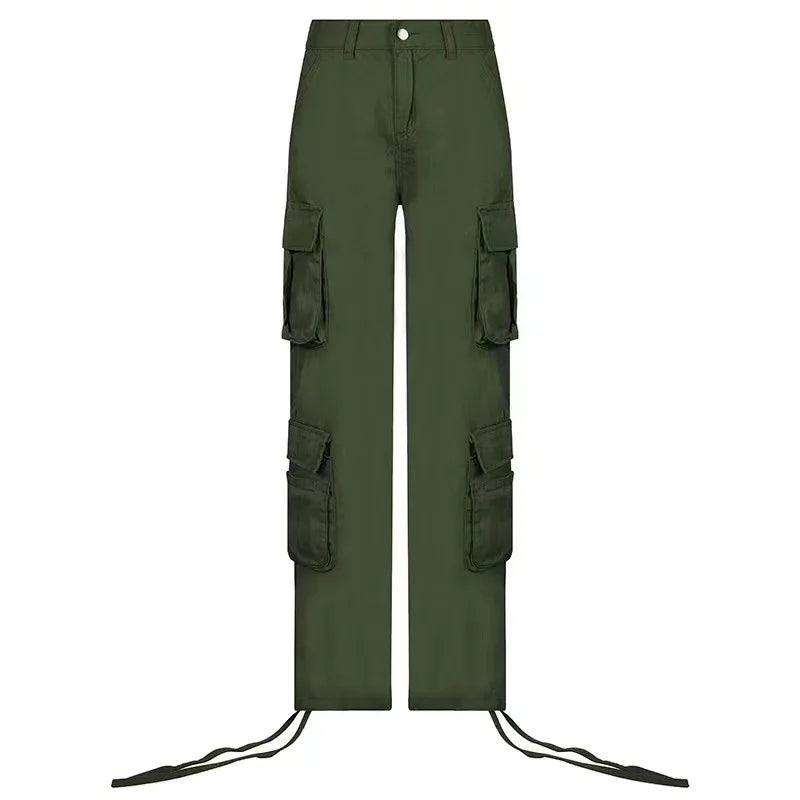 2024 European and American New Women's Street Hip Hop Style Low Waist Fashion Trendy Workwear Denim Casual Pants for Women
