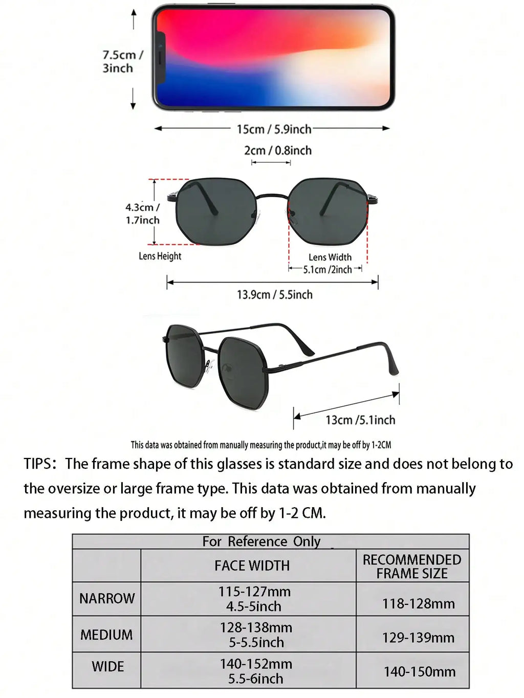1/2 PCS Unisex Geometric Metal Frame Temperament Fashion Glasses For Outdoor Travel Driving Daily Life Accessories