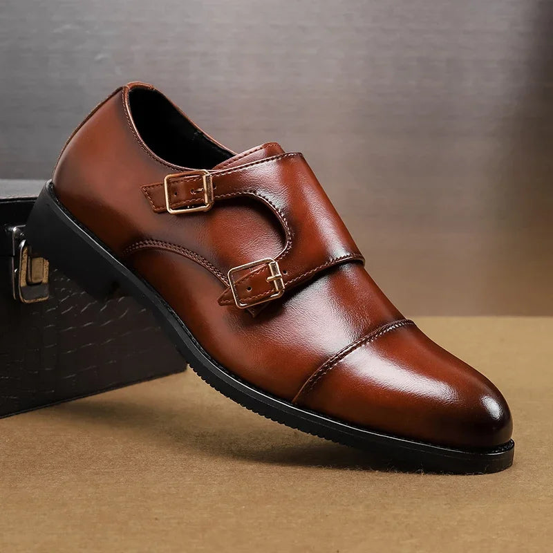 Luxury Brand Brogue Shoes Vintage Handmade Mens Carved Oxfords Retro Round Toe Male Casual Formal Footwear