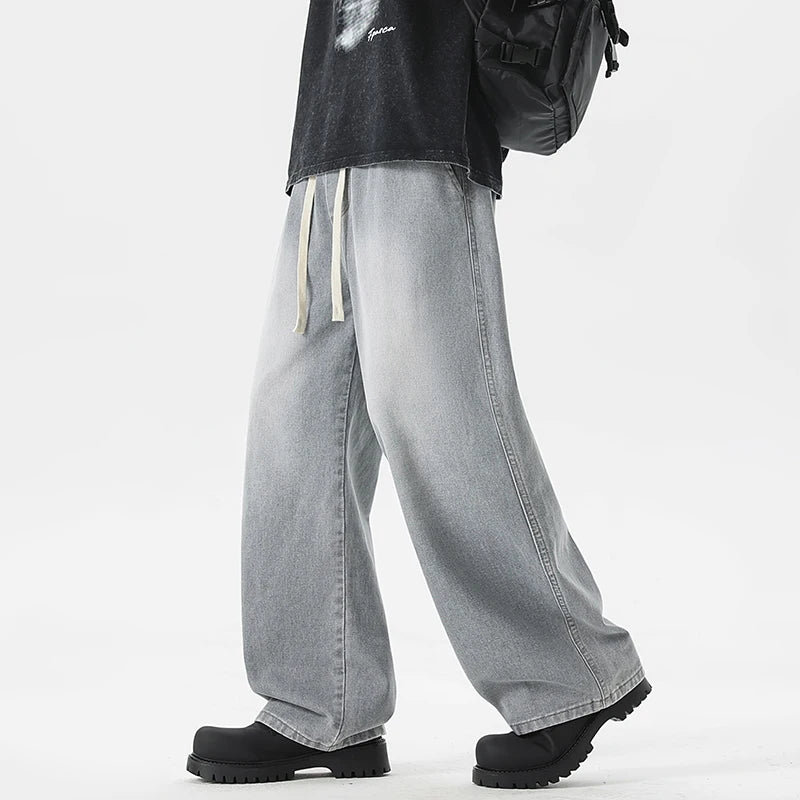 Men's Jeans American Loose Wide-leg Loose Straight Casual Trousers Street Hip-hop Baggy Jeans Black Grey  Blue Streetwear Men
