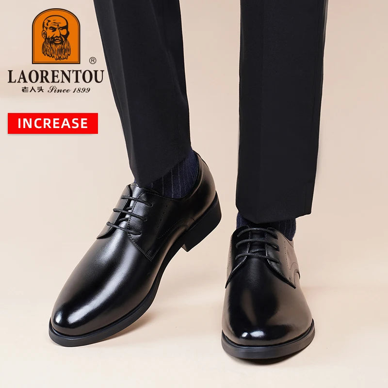 Men's Genuine Leather Business Dress Shoes – Formal Oxford Style, Sizes 40–47