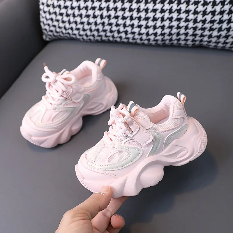 2025 Spring Autumn Children Casual Shoes Kids Sneakers Soft Breathable Mesh Boys Girls Running Sport Shoes Beige, Black, Pink