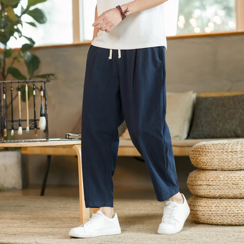 Men's Trousers Cotton Linen Fashion Casual Pants