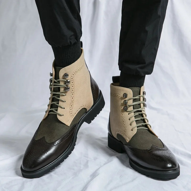 Retro Black Men's Leather Boots