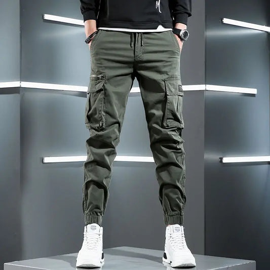 Men’s Big Pockets Outdoors Sports Jeans,Wear-proof Harem Style Cargo Pants