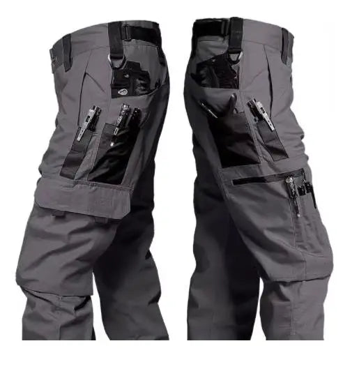 Man Multi-pocket Straight Cargo Trousers
