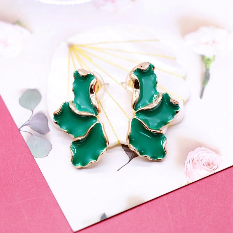 Green Color Crystal Dangle Earrings for Women