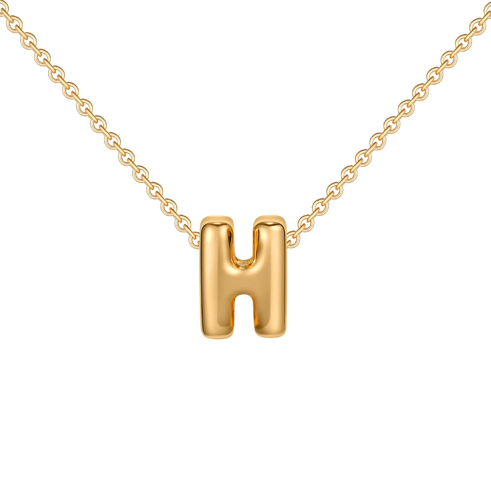 Dainty Mini Bubble Letter Necklace for Women