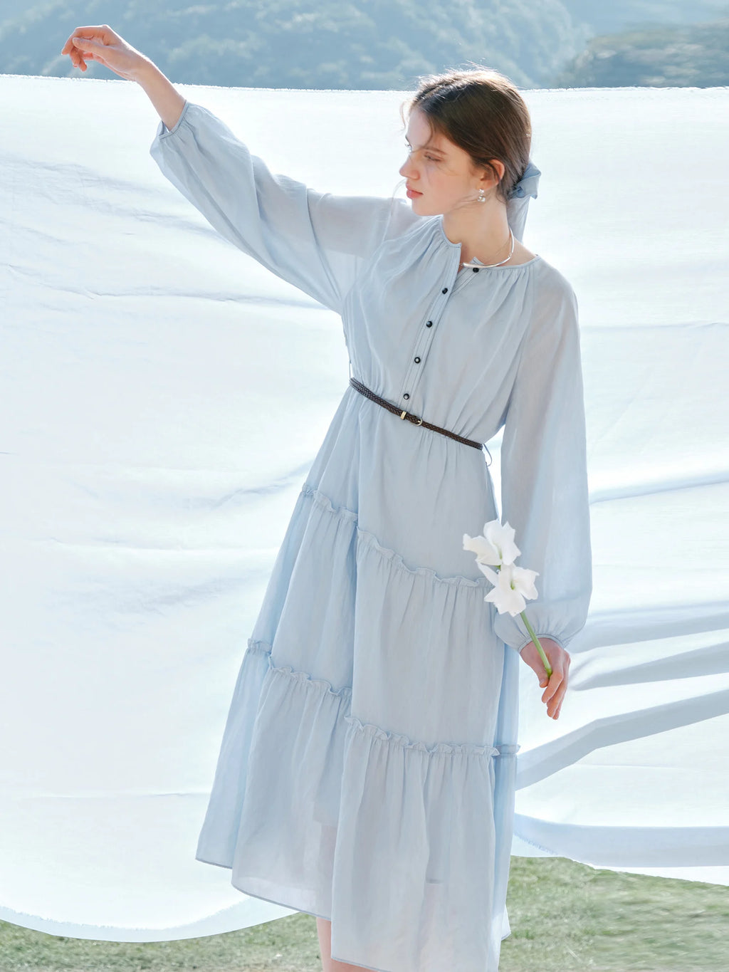 FSLE French Elegant Style Women Dresses 2025 Spring Summer New Design Long Dresses Holiday Season Casual Outfits 25FS11272