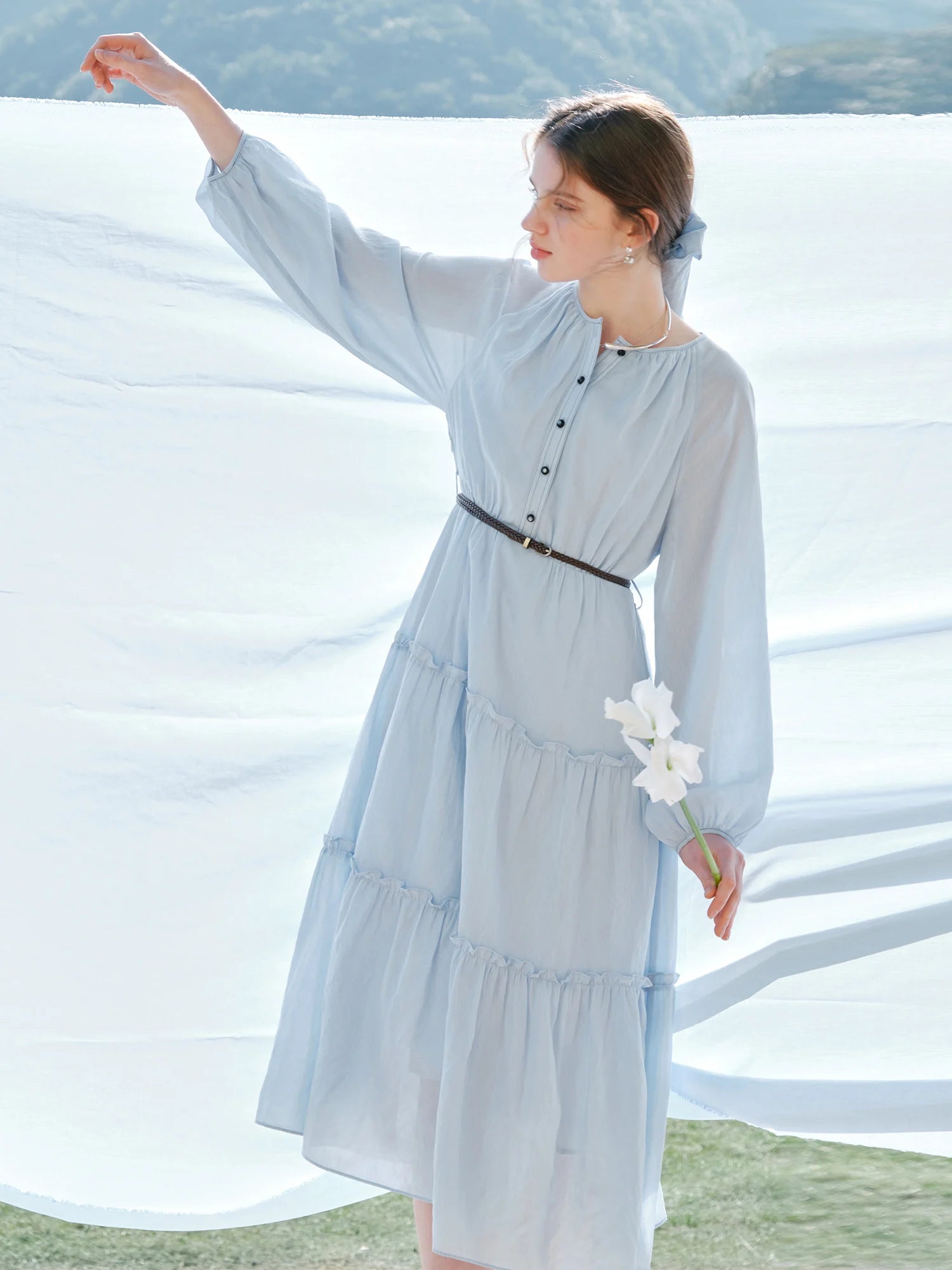 FSLE French Elegant Style Women Dresses 2025 Spring Summer New Design Long Dresses Holiday Season Casual Outfits 25FS11272