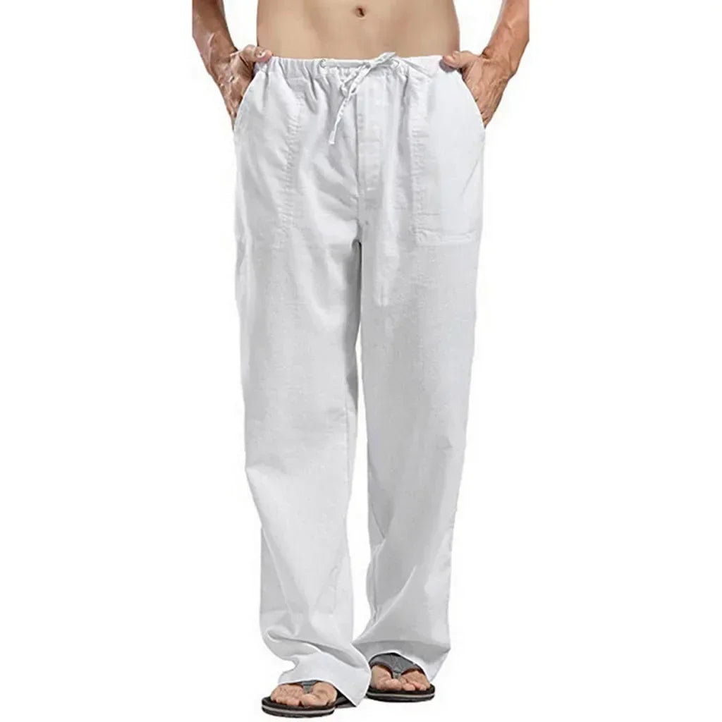 Men's Cargo Trousers Linen Pants