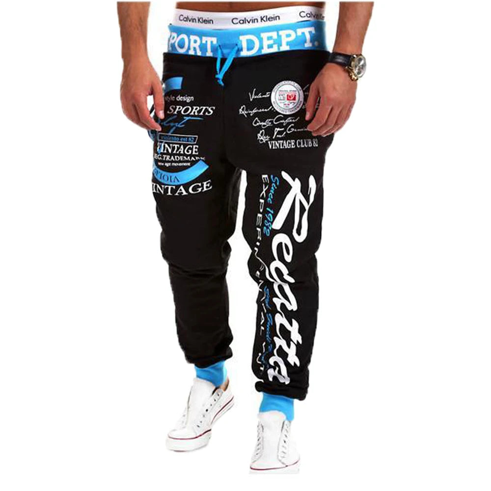 Men's Active Letter Print Joggers Trousers