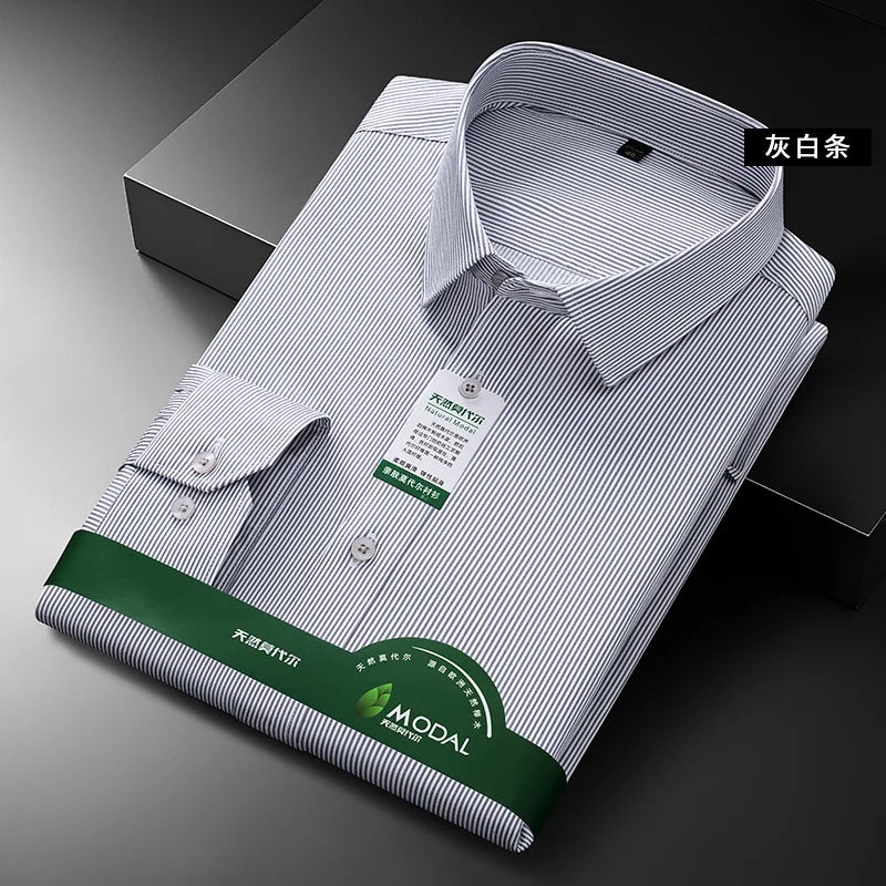 New Quality Anti-Wrinkle Men Shirt Long Sleeves Dress Shirts For Men Slim Fit Camisa Social Business White Office Shirt 4XL 5XL