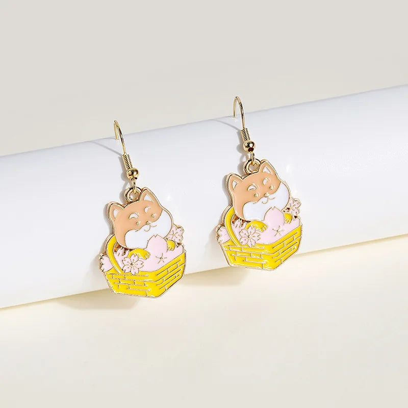 Fashion Cute Enameled Animal Dangle Drop Earrings