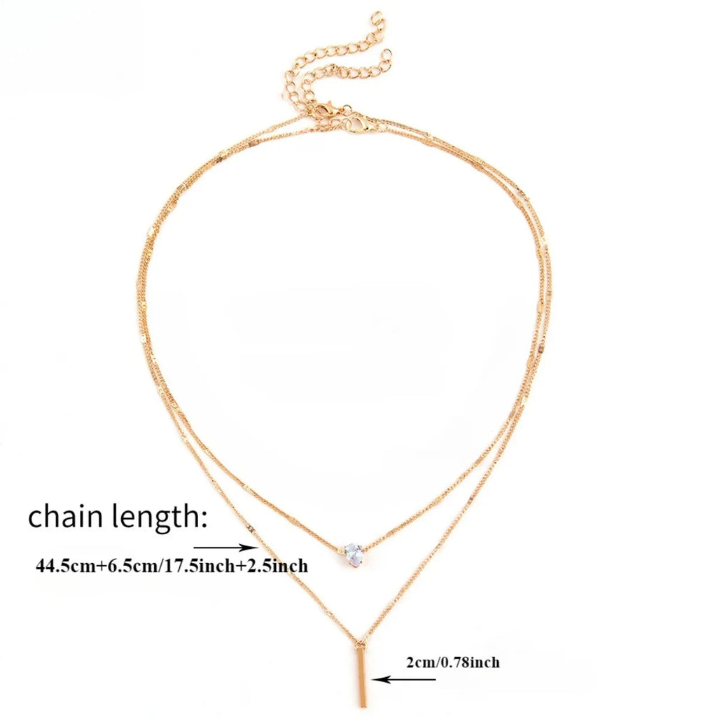 Star Heart Shape Water Drop Pendant Chain Necklace