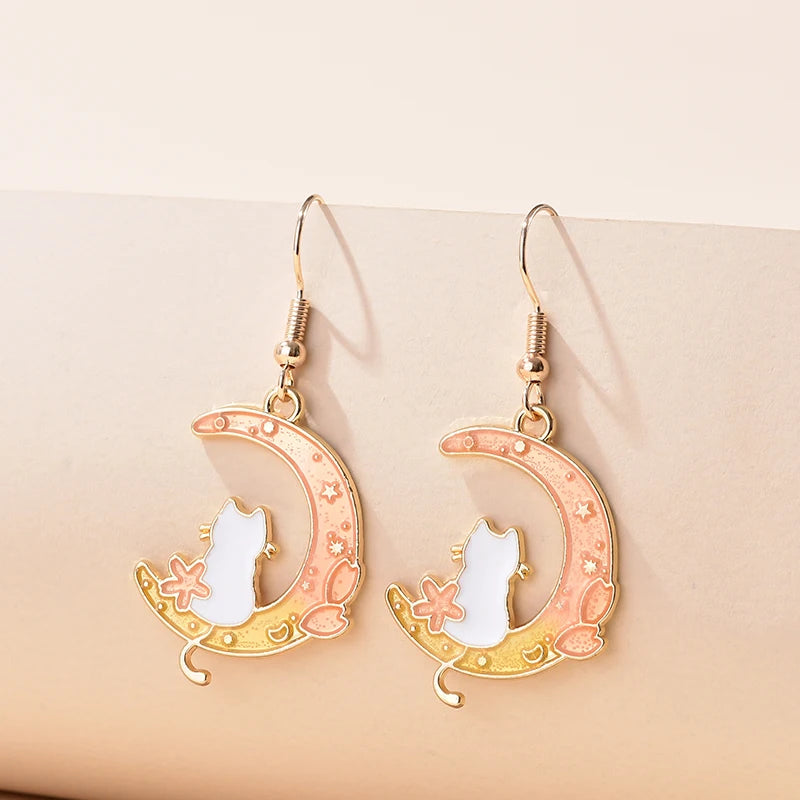 Fashion Cute Enameled Animal Dangle Drop Earrings